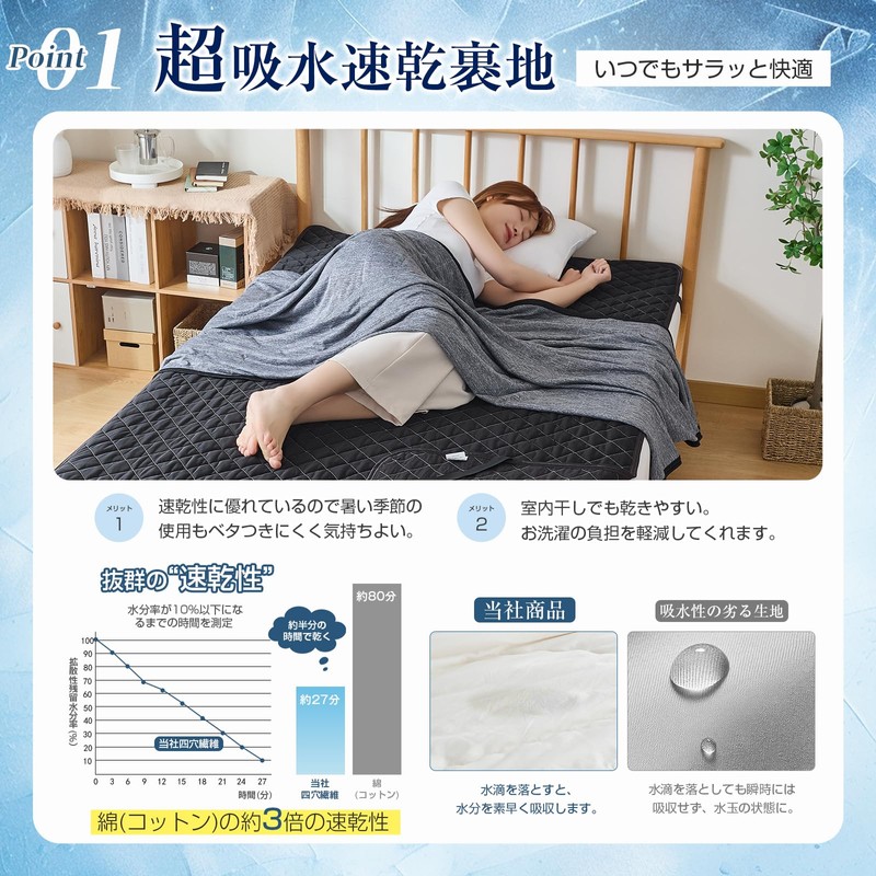 Sun Deco Bed Pad, Single, Cooling Sensation, For Summer, Bed