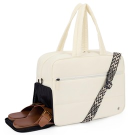 CLUCI Weekender Travel Bag for Women Puffer Tote Bag Carry On Duffle Overnight Bags with Shoe Compartment