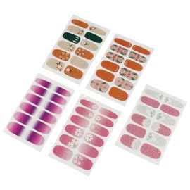 Baluue 10sheets Full Cover Nail Art Stickers Semi-Cured Gel Nail Wraps Decals for Women