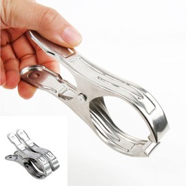 2 Stainless Steel Beach Towel Clip, Large Windproof Stainless Steel Clip, Bathroom Towel Clip, Quilt Clip, Household Table and Chair, Laundry, Sunbed and Chair Clothes Clip