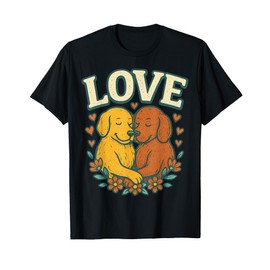 Love Dogs with Hearts and Flowers Puppy Friendship Pals T-Shirt