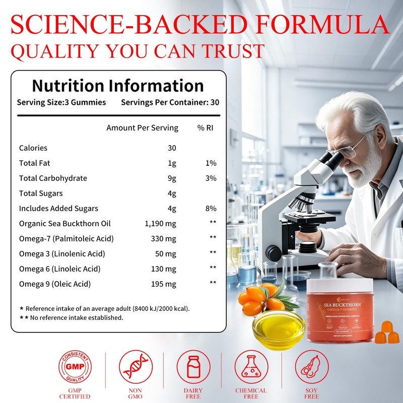 Nourish Gummies Sea Buckthorn, Balance Support for Women, 90 Count