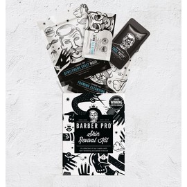 BARBER PRO Skin Revival Kit | Pamper Sets for Men | Packed Full of Natural Ingredients | Includes 2 Face Masks, 1 Under Eye Mask, & 1 Peel Off Mask | Skin Care for Men |