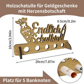 Scinzene Wooden Money Gift for First Day of School for Girls Boys 2025 – School Cone Filling First Day of School Gift School Child