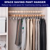 Amber Home 10 Pack Natural Wooden Pants Hangers with Clips,