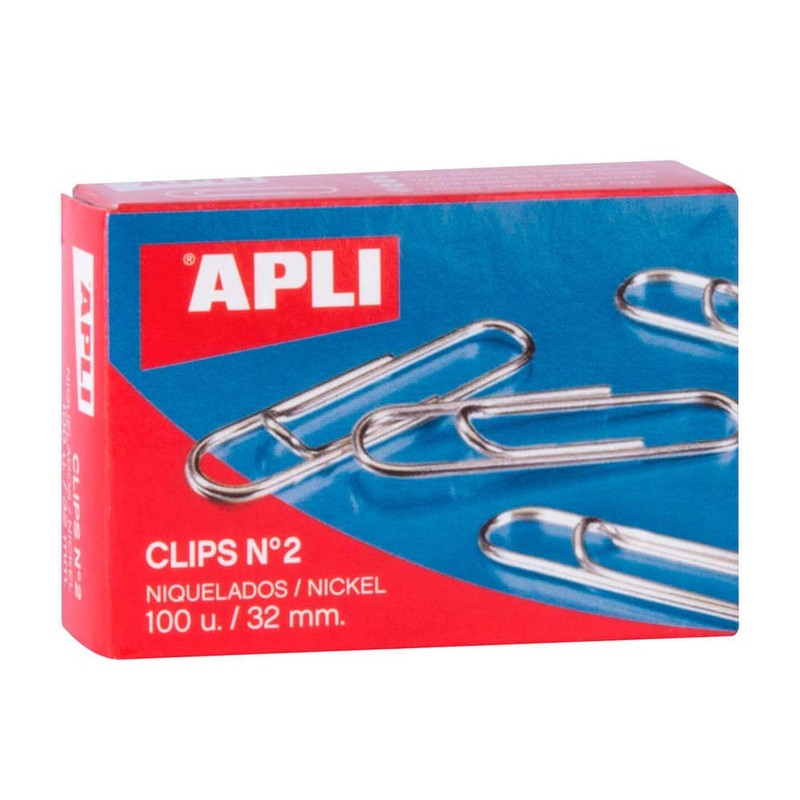APLI Paper – Box Clips Nickel-Plated N2 32 mm Pack