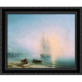 Calm Sea 24x20 Black Ornate Wood Framed Canvas Art by Ivan Aivazovsky