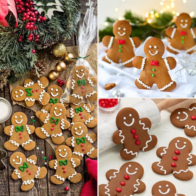 PTaizjjz 3pcs Gingerbread Man Cookie Cutters Set,Stainless Steel Christmas Cookie