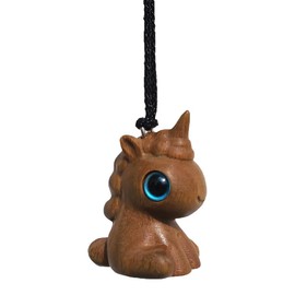 Cute Unicorn Car Rearview Mirror Hanging Ornament, Wooden Cool Vehicle Interior Accessories, TAICHODEER Hanging Decoration, Backpack Charm, Exquisite Pendant, Great Gift