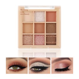 Boobeen Nude Eyeshadow Palette, Matte and Shimmering Makeup, Highly Pigmented Creamy Eyeshadow Powder, for a Neutral Look, Long-Lasting (10#)