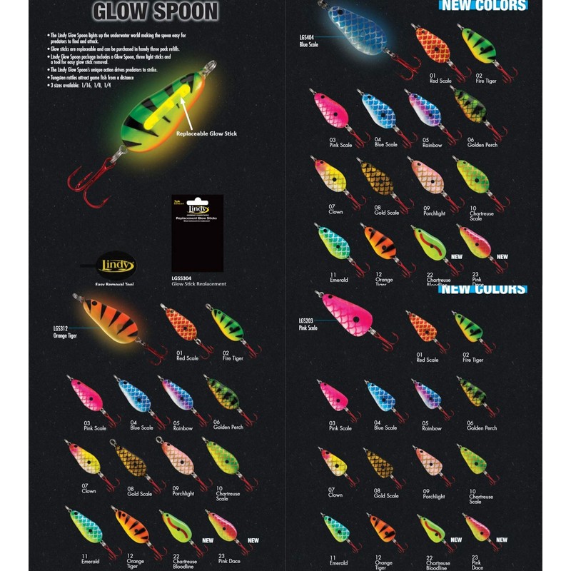 Lindy Fishing Tackle - Lindy Glow Spoon 1/16-Clown (LGS207), Multi-Color,