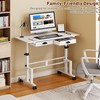 Height Adjustable Standing Desk with 2 Drawers, Small Sit Stand