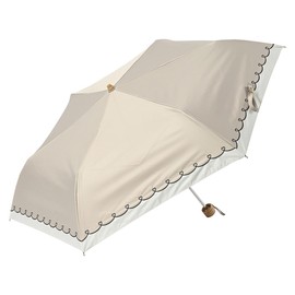 Nifty Colors 2456BG Folding Umbrella, Blackout Bicolor Heart Embroidery Mini