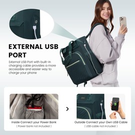 LOVEVOOK 2 in 1 Women's Handbag Backpack, dark green, Rucksack