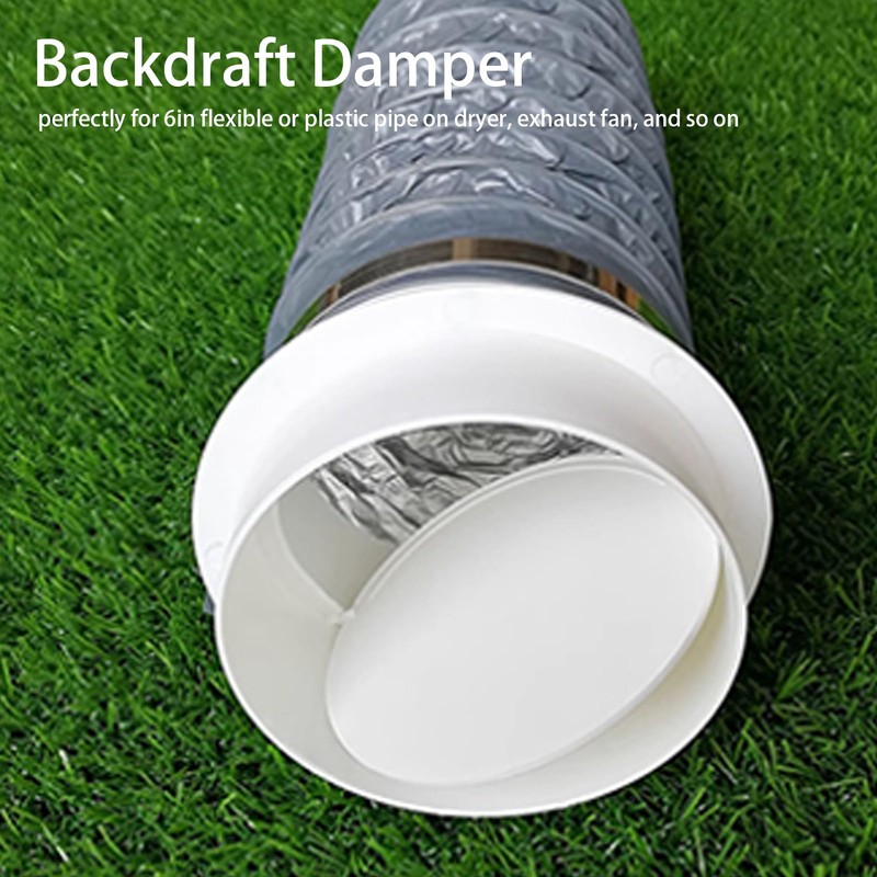 CHEOTIME 6 Inch Backdraft Damper, 1 Way Air Flow Stopper