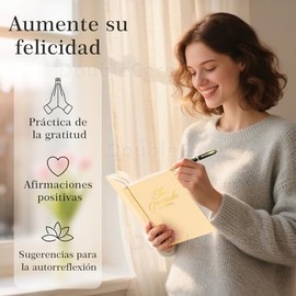Diario de Gratitud,Libreta con Bolígrafo,gratitude journal,Regalo para Más Felicidad,Optimismo,Afirmación y Reflexión,Planificación de Vida sin Fecha 