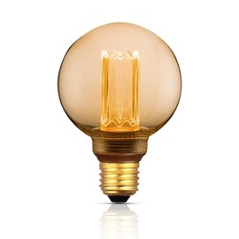 Harwez Globe Edison LED Light Bulb, Vintage Decorative Dimmable Bulb, Small Round Glass Cover, 3.5W Low Lumen Eye-Caring Soft Dim Lighting for Mood(Not Daylight White), E26 Medium Base, Amber RN G80