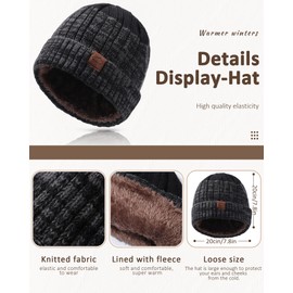 WELROG Children's Winter Hat Scarf Gloves for Boys Girls Winter Hat Scarf Set for Children 4-15 Years Boys Hat Knitted Hat Warm Outdoor Hat and Scarf for kids