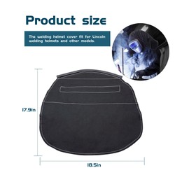 New Upgrade Welding Helmet Cover fits for Lincoln Welding Helmets ，Heavy Duty Flame Resistant Welding Helmet Extended Cover with Press Fit Seal -1 year warranty (black)