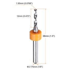 QUARKZMAN 20 Stück Micro-PCB-Bohrer 1,95 mm / 0,0768" Wolframstahlkarbid-Twist-Mini-Bohrwerkzeug mit 1/8" Schaft für Leiterplatte CNC-Gravur