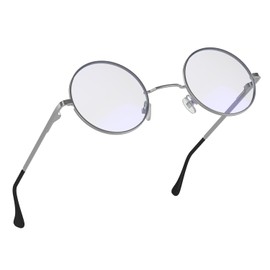 Yvey Unisex Stylish Round Blue Light Blocking Glasses for Women and Men - Retro Circle Eyeglasses Anti-Eyestrain (Blue Light Blocking Glasses - Silver Frame)