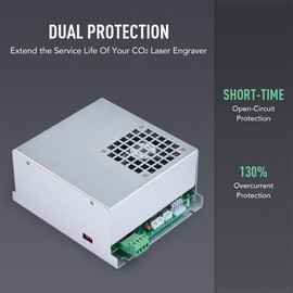 OMTech 40W CO2 Laser Power Supply for Engravers With Overcurrent Short Circuit Protection, Replacement for 30W-40W Laser Tube Engraving Machines