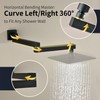 18.5 Inches Straight Extended Pivoting Shower Arm With Flange, Rain