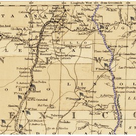1876 Great Texas & Southwestern Cattle Trails Map 2nd Ed.
