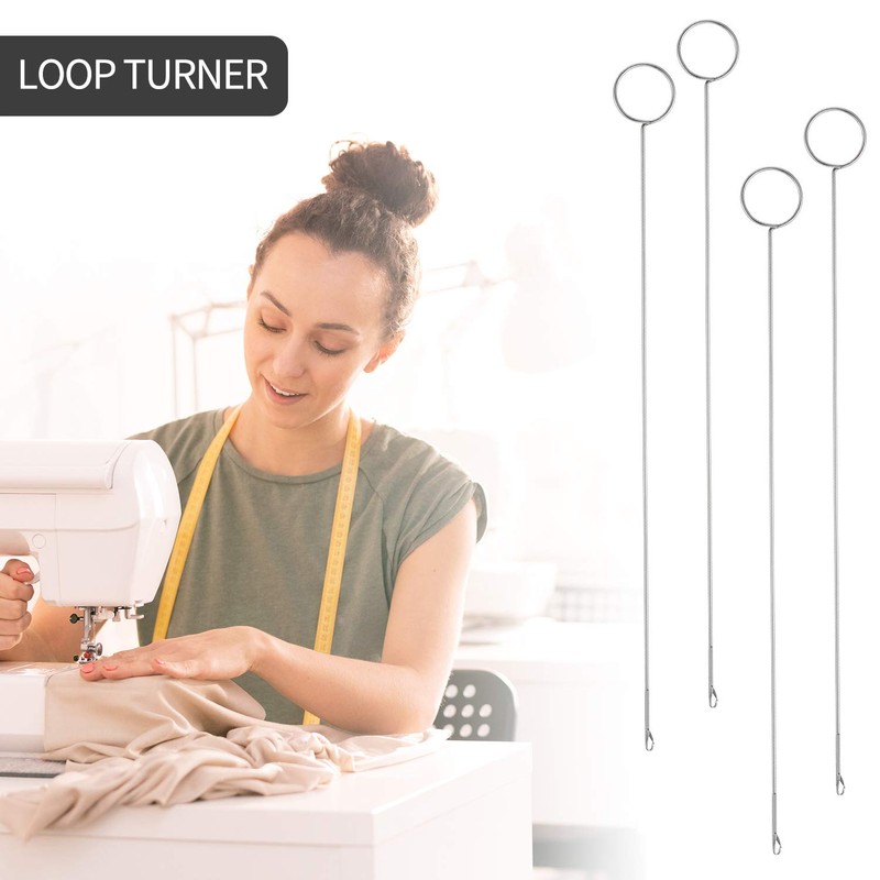 4 Pieces Sewing Loop Turner Hook Long Loop Turner Tool
