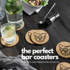 Set of 6 Bamboo Coasters with Holder - 3.9" Fun