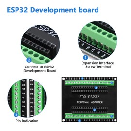APKLVSR Pack of 3 ESP32 Breakout Board GPIO 1 in 2 Compatible with 38PIN ESP32 ESP-WROOM-32 Development Board, 38PIN ESP32 Slim Microcontroller ESP-WROOM-32 for Ard-uino