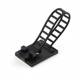 Copapa 20PCS Adhesive Backed Wire Clip Cable Clamp Adjustable Fixed Tie Mount (Small, Black)