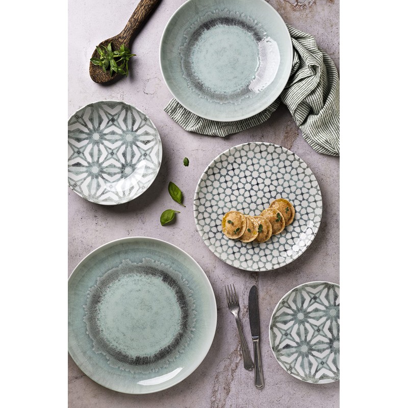 Tognana Teal Dessert Plate, 20 cm, Made in Italy, Light
