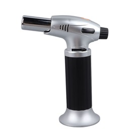 MOD 800 Flame Gas Torch Hand Held Mini Blow Torch for Cigar Outdoor BBQ Camping Cooking Silver Black Large Size
