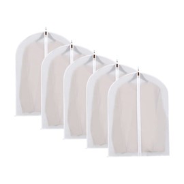 Clear Garment Bags Clothes Covers Protecting Dusts, Odor-free Plastic Garment Bags, Coat Protector Zippered Garment Covers for Closet Storage and Travel- 24'' x 32''/5 Pack