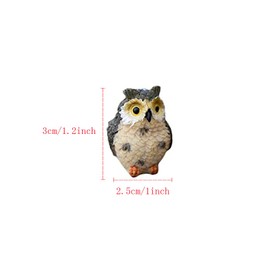 BOLWHAO Feijinmao 12 Pcs Miniature Owl Figurines Resin Fairy Garden Decor Landscape Decoration Mini Accessories, Multicolor