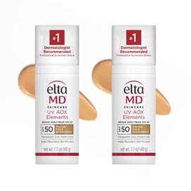 EltaMD UV Elements Tinted Moisturizer with Broad-Spectrum SPF 44, Mineral Face Sunscreen, Water-Resistant, Oil-Free, Face Moisturizer 2.0 oz Airless Pump (2 pack)