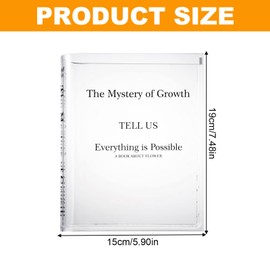 MisFun Transparent Flower Vase, Book Vase Made of Acrylic, Clear Book Vase, Clear Book Flower Vase, Minimalist Flowers, Tulip Vase, Book Shape, Flower Vase for Flowers, Bedroom, Table Decoration,