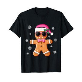 Gingerbread Man Pink Christmas Cookie Costume Baking Team T-Shirt