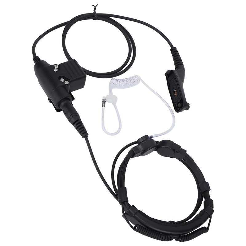 7.1mm Throat Mic Earpiece Retractable Walkie Talkie Headset with U94