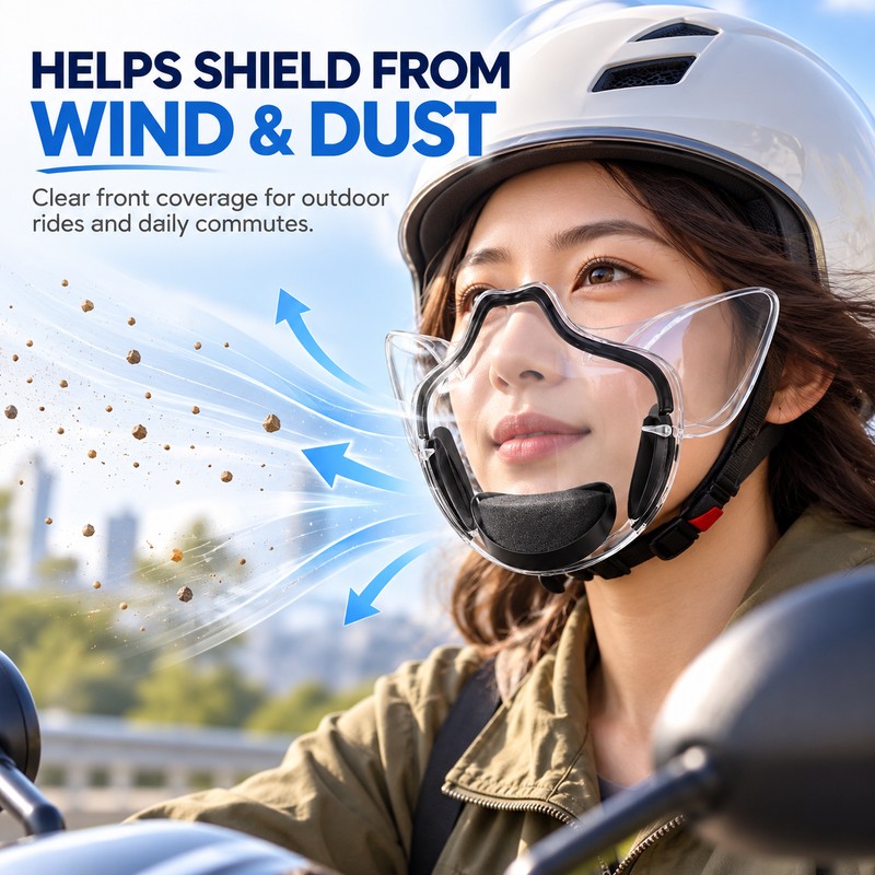 Transparent Mouth Mask for Cycling and Outdoor Wear – Clear