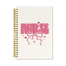 ICEWHITEY Pink Coquette Bow Nurse Notebook, Nursing Journal, Nurse Gifts for Women, Nurse Appreciation Gifts, Nurses Week Gifts, Nurse Office Supplies, Hardcover Spiral Notebook 5.5x8.3 Inch