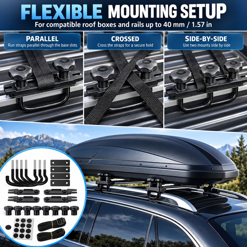 Universal Roof Box U-Bolt Mounting Kit for Car – 4