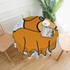 HYTTER Cartoon Pug Prints Tablecloth Round Decorative Tablecloth 60 in