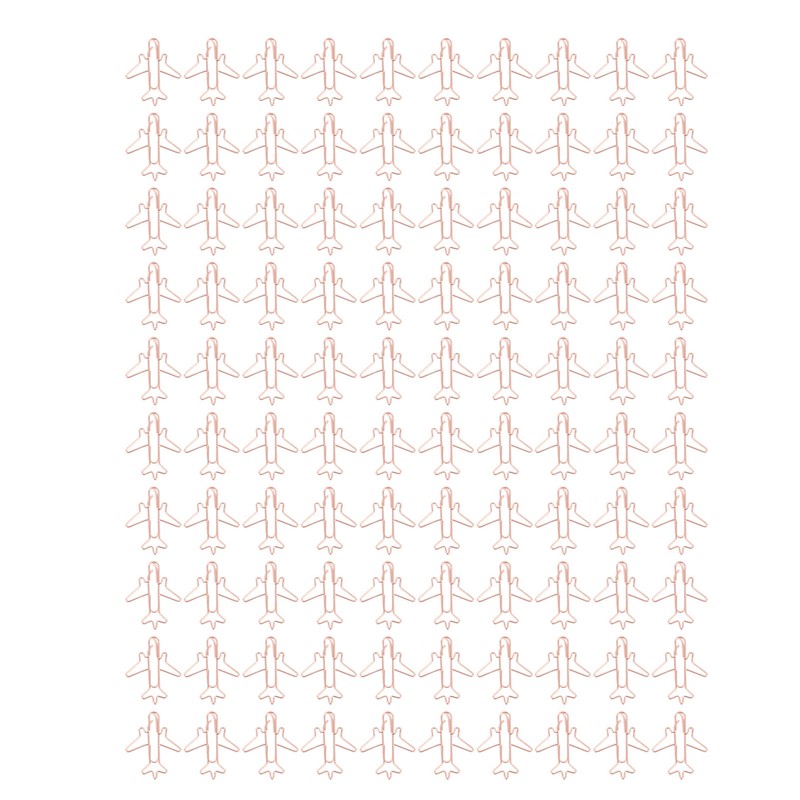 80pcs Airplane Shaped Paper Clips Rose Gold Prevent Rust Plane