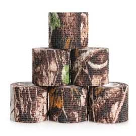 Volein 6 Roll Camo Wrap Tape, Camouflage Self-adhensive Form Tape, Elastic Stretch Warp Bandage 2"×16ft for Gun Shooting Bow Flashlight Rifle Hunting Outdoor