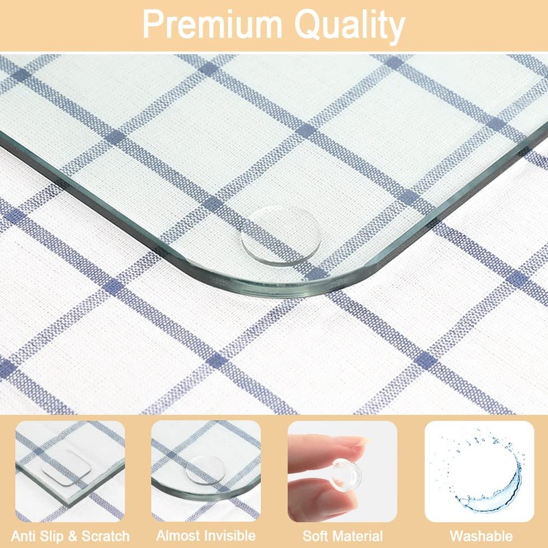 Premium Clear Soft Glass Table Top Bumper, Anti Slide and