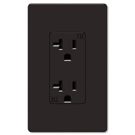 WEBANG Decorator Receptacle Outlet, Screwless Wall Plate Included, 20-Amp 125V Tamper Resistant Wall Outlet, 2-Pole, 3-Wire Self-grounding, ETL Listed, 10 Pack, Glossy Brown