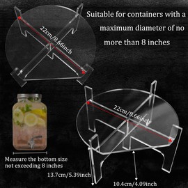 Acrylic Beverage Dispenser Stand, Glass Water Juice Drink Beverage Dispenser Floor Pitcher Stand Base for Parties and Catering Events, Fit Max 9 Inch Diameter of Water Dispenser Glass Drink
