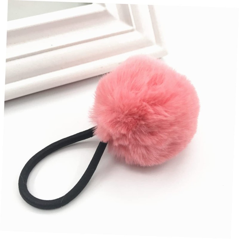 FOMIYES 12Pcs Fluffy Ball Elastic Hair Ties for Women and